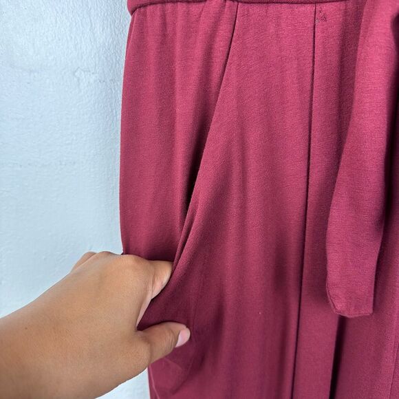 Anthropologie Moulinette Soeurs Size Medium Willa Burgundy Wide-Leg Jumpsuit - Picture 5 of 13